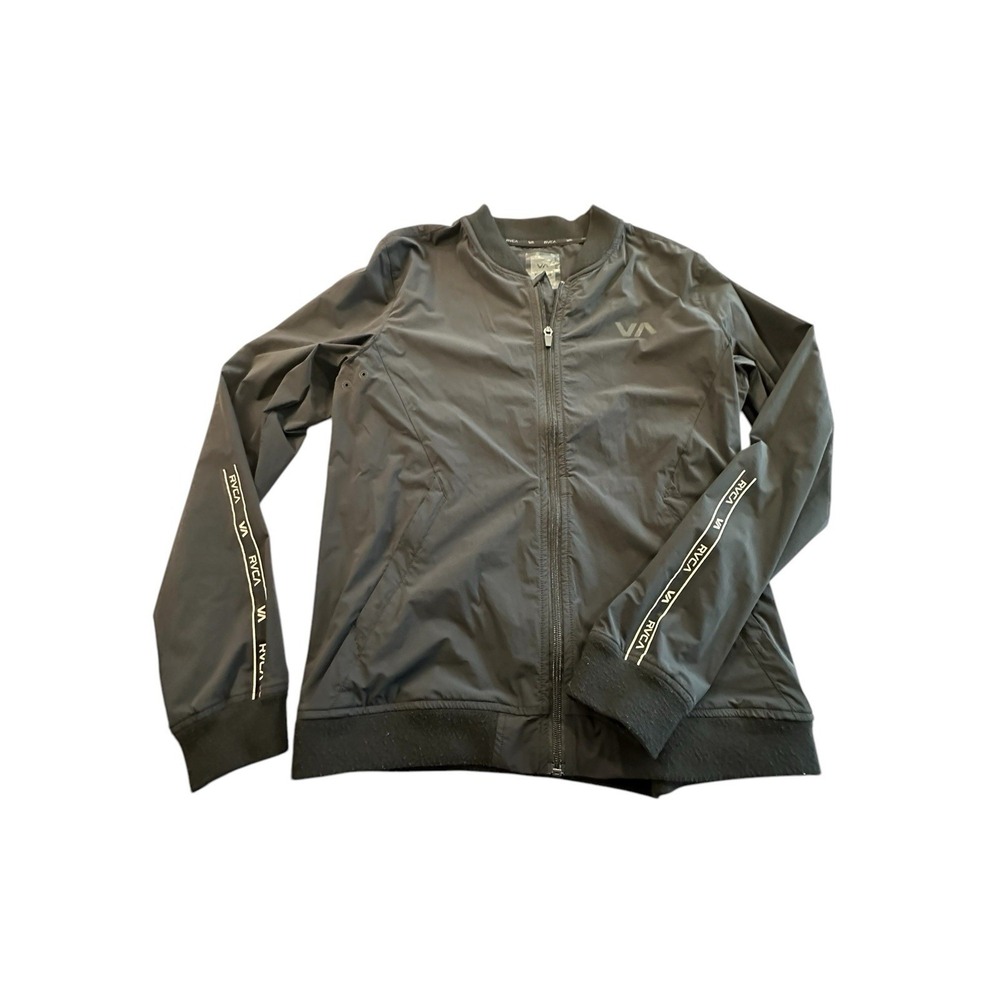 RVCA Windbreaker Mens S Black Full‎ Zip Long Sleeve Streetwear Bomber Skate EUC